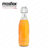 Masflex by Winland 1 Liter / 1000 ml (33.8 oz) Linear Glass Hermetic Bottle With Box QG-030